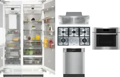 6 Piece Package Includes Refrigerator, Freezer, Cooktop, Wall Oven, Hood And Dishwasher