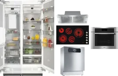 6 Piece Package Includes Refrigerator, Freezer, Cooktop, Wall Oven, Hood And Dishwasher