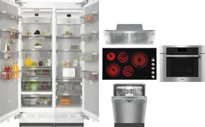 6 Piece Package Includes Refrigerator, Freezer, Cooktop, Wall Oven, Hood And Dishwasher