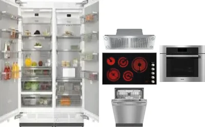 6 Piece Package Includes Refrigerator, Freezer, Cooktop, Wall Oven, Hood And Dishwasher