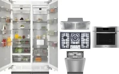 6 Piece Package Includes Refrigerator, Freezer, Cooktop, Wall Oven, Hood And Dishwasher