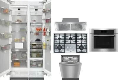6 Piece Package Includes Refrigerator, Freezer, Cooktop, Wall Oven, Hood And Dishwasher