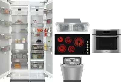 6 Piece Package Includes Refrigerator, Freezer, Cooktop, Wall Oven, Hood And Dishwasher