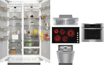 6 Piece Package Includes Refrigerator, Freezer, Cooktop, Wall Oven, Hood And Dishwasher