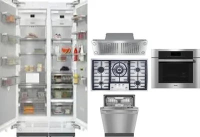6 Piece Package Includes Refrigerator, Freezer, Cooktop, Wall Oven, Hood And Dishwasher