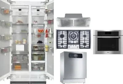 6 Piece Package Includes Refrigerator, Freezer, Cooktop, Wall Oven, Hood And Dishwasher