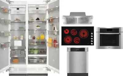 6 Piece Package Includes Refrigerator, Freezer, Cooktop, Wall Oven, Hood And Dishwasher