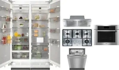 6 Piece Package Includes Refrigerator, Freezer, Cooktop, Wall Oven, Hood And Dishwasher