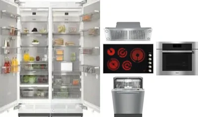 6 Piece Package Includes Refrigerator, Freezer, Cooktop, Wall Oven, Hood And Dishwasher