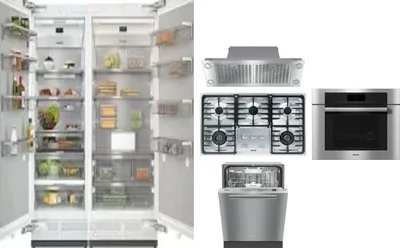 6 Piece Package Includes Refrigerator, Freezer, Cooktop, Wall Oven, Hood And Dishwasher