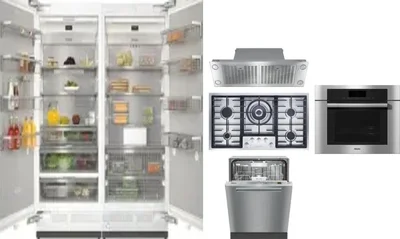6 Piece Package Includes Refrigerator, Freezer, Cooktop, Wall Oven, Hood And Dishwasher