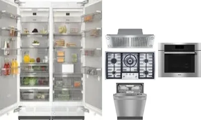 6 Piece Package Includes Refrigerator, Freezer, Cooktop, Wall Oven, Hood And Dishwasher