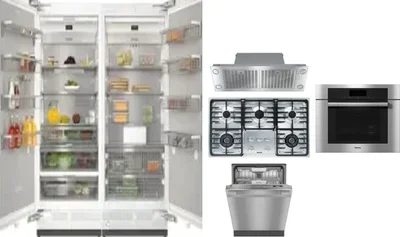6 Piece Package Includes Refrigerator, Freezer, Cooktop, Wall Oven, Hood And Dishwasher