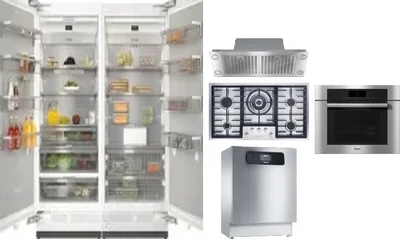6 Piece Package Includes Refrigerator, Freezer, Cooktop, Wall Oven, Hood And Dishwasher