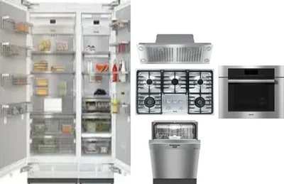 6 Piece Package Includes Refrigerator, Freezer, Cooktop, Wall Oven, Hood And Dishwasher