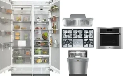 6 Piece Package Includes Refrigerator, Freezer, Cooktop, Wall Oven, Hood And Dishwasher