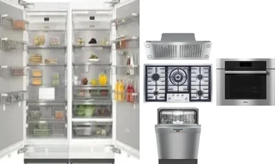 6 Piece Package Includes Refrigerator, Freezer, Cooktop, Wall Oven, Hood And Dishwasher