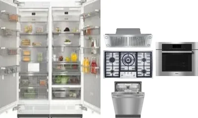 6 Piece Package Includes Refrigerator, Freezer, Cooktop, Wall Oven, Hood And Dishwasher