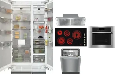 6 Piece Package Includes Refrigerator, Freezer, Cooktop, Wall Oven, Hood And Dishwasher