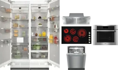 6 Piece Package Includes Refrigerator, Freezer, Cooktop, Wall Oven, Hood And Dishwasher