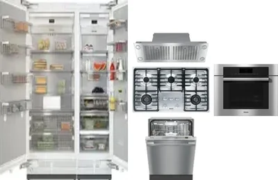 6 Piece Package Includes Refrigerator, Freezer, Cooktop, Wall Oven, Hood And Dishwasher