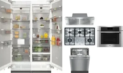 6 Piece Package Includes Refrigerator, Freezer, Cooktop, Wall Oven, Hood And Dishwasher