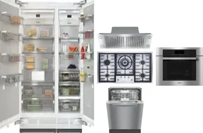 6 Piece Package Includes Refrigerator, Freezer, Cooktop, Wall Oven, Hood And Dishwasher
