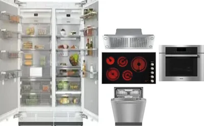 6 Piece Package Includes Refrigerator, Freezer, Cooktop, Wall Oven, Hood And Dishwasher