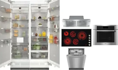 6 Piece Package Includes Refrigerator, Freezer, Cooktop, Wall Oven, Hood And Dishwasher