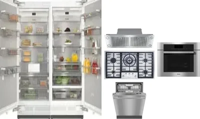6 Piece Package Includes Refrigerator, Freezer, Cooktop, Wall Oven, Hood And Dishwasher