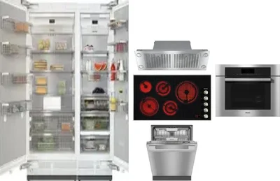 6 Piece Package Includes Refrigerator, Freezer, Cooktop, Wall Oven, Hood And Dishwasher