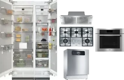 6 Piece Package Includes Refrigerator, Freezer, Cooktop, Wall Oven, Hood And Dishwasher