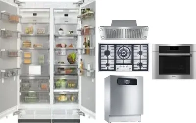 6 Piece Package Includes Refrigerator, Freezer, Cooktop, Wall Oven, Hood And Dishwasher