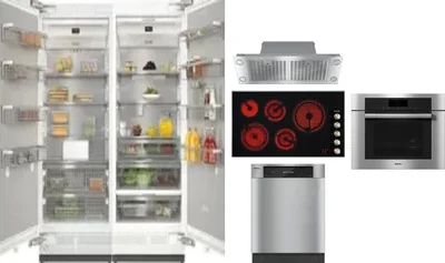 6 Piece Package Includes Refrigerator, Freezer, Cooktop, Wall Oven, Hood And Dishwasher