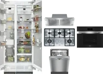 6 Piece Package Includes Refrigerator, Freezer, Cooktop, Wall Oven, Hood And Dishwasher