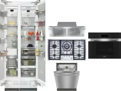 6 Piece Package Includes Refrigerator, Freezer, Cooktop, Wall Oven, Hood And Dishwasher