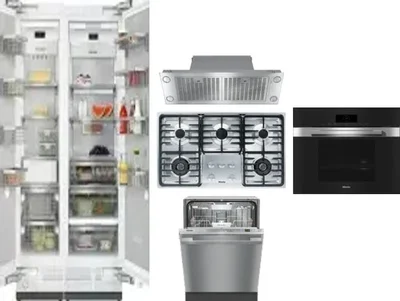 6 Piece Package Includes Refrigerator, Freezer, Cooktop, Wall Oven, Hood And Dishwasher