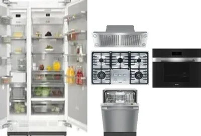 6 Piece Package Includes Refrigerator, Freezer, Cooktop, Wall Oven, Hood And Dishwasher