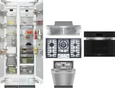 6 Piece Package Includes Refrigerator, Freezer, Cooktop, Wall Oven, Hood And Dishwasher
