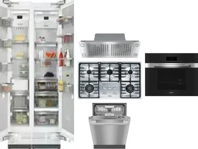 6 Piece Package Includes Refrigerator, Freezer, Cooktop, Wall Oven, Hood And Dishwasher