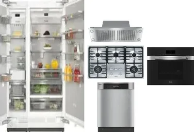 6 Piece Package Includes Refrigerator, Freezer, Cooktop, Wall Oven, Hood And Dishwasher