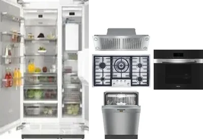 6 Piece Package Includes Refrigerator, Freezer, Cooktop, Wall Oven, Hood And Dishwasher
