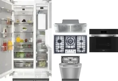 6 Piece Package Includes Refrigerator, Freezer, Cooktop, Wall Oven, Hood And Dishwasher