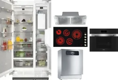 6 Piece Package Includes Refrigerator, Freezer, Cooktop, Wall Oven, Hood And Dishwasher