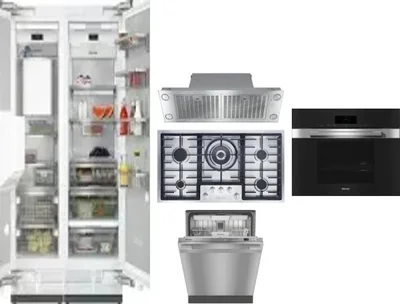 6 Piece Package Includes Refrigerator, Freezer, Cooktop, Wall Oven, Hood And Dishwasher