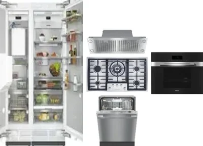6 Piece Package Includes Refrigerator, Freezer, Cooktop, Wall Oven, Hood And Dishwasher