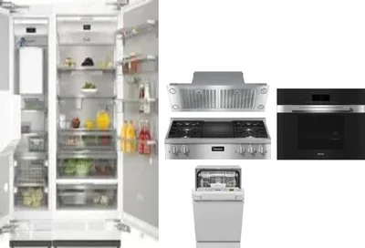 6 Piece Package Includes Refrigerator, Freezer, Cooktop, Wall Oven, Hood And Dishwasher