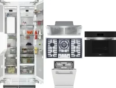 6 Piece Package Includes Refrigerator, Freezer, Cooktop, Wall Oven, Hood And Dishwasher