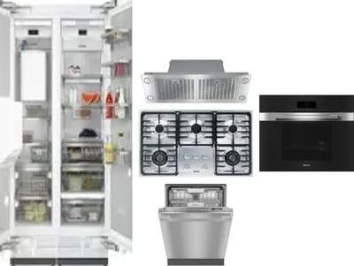6 Piece Package Includes Refrigerator, Freezer, Cooktop, Wall Oven, Hood And Dishwasher