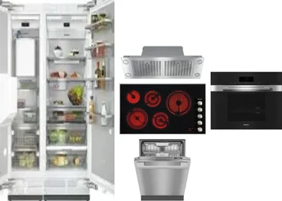 6 Piece Package Includes Refrigerator, Freezer, Cooktop, Wall Oven, Hood And Dishwasher